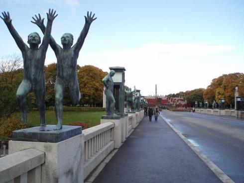 Bridge in Vigelands Sculptural Park Bridge in Vigelands Sculptural Park